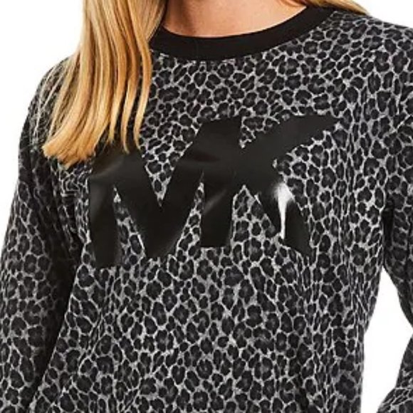 MICHAEL Michael Kors Cheetah Print MK Logo Sweatshirt. NWT! - Picture 2 of 6